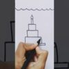 Cake Drawing | Easy Cake Shorts | Birthday Cake #shorts #cakedrawing