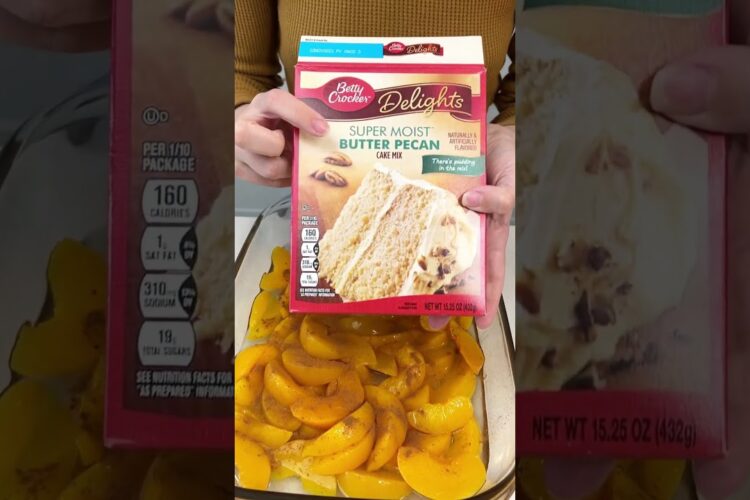 Easy peach cobbler 😋 #easyrecipe #recipe #dessert #peach #pie