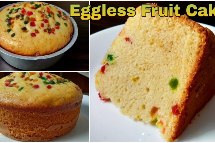 Eggless Fruit Cake | Soft Sponge Cake Without Oven, Condensed Milk, Curd, Cream, Butter, Butterpaper