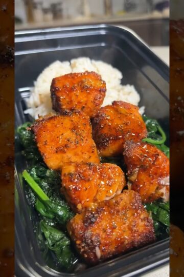 Honey lemon pepper salmon bites are so quick and easy. Oven or air fryer friendly #recipe #salmon
