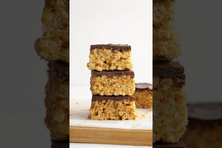 Peanut Butter Rice Krispie Treats (made with just 4-ingredients)