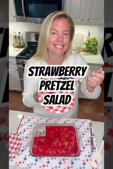 STRAWBERRY PRETZEL SALAD 🍓🥨 #summerdessert #nobakedessertrecipe #easyrecipe