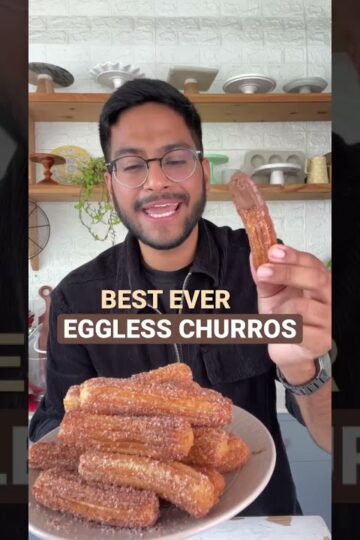 BEST EVER EGGLESS CHURROS 🤩 how to make churros at home #shorts