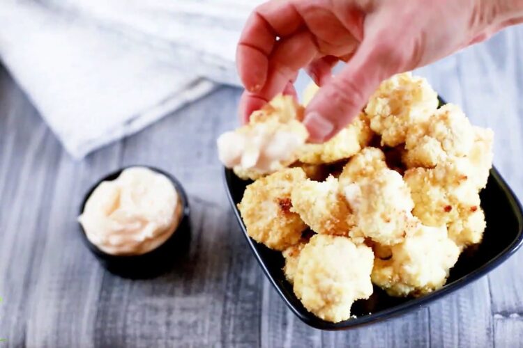 Easy "Cheesy" Cauliflower Popcorn - keto, vegan, low-carb, gluten-free, grain-free, starch-free