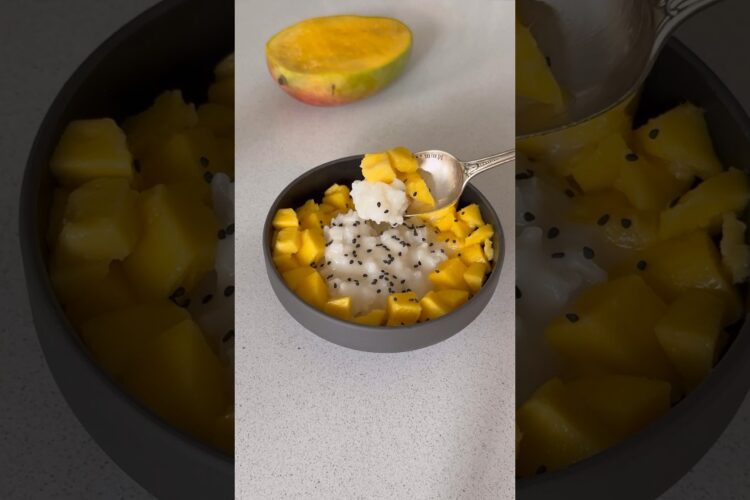 Mango sticky rice 🥭🍚 #postresfaciles #postresinazucar #quedeliciarecetas #recetasfaciles