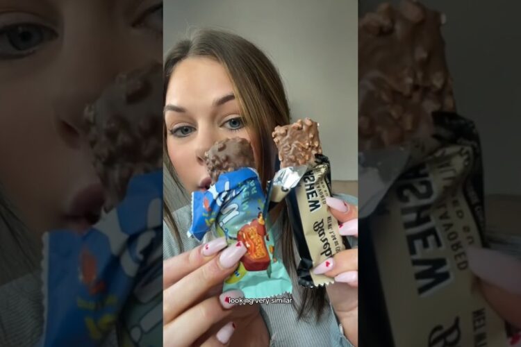 Barebells Caramel Cashew vs. Alani Caramel Crunch👀💪🏼 #proteinbar #proteinrecipes #healthydessert