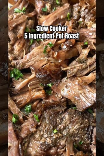 Crockpot 5 Ingredient Pot Roast #slowcooker #5ingredients #potroast #crockpot