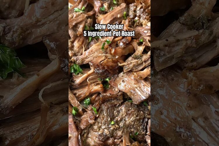 Crockpot 5 Ingredient Pot Roast #slowcooker #5ingredients #potroast #crockpot