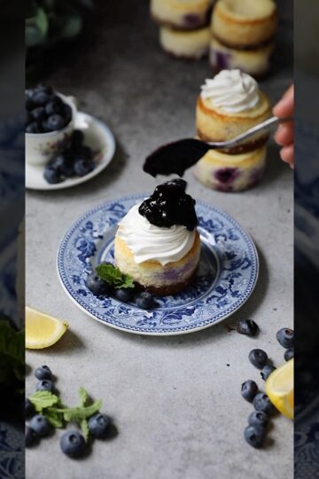 Mini Blueberry Cheesecakes❤️ #food