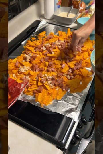 Momma teaches me how to make PRISON NACHOS 🥹😂 #joshandmomma #joshsmom