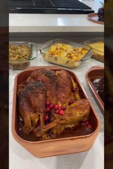 Thanksgiving food table buffet style