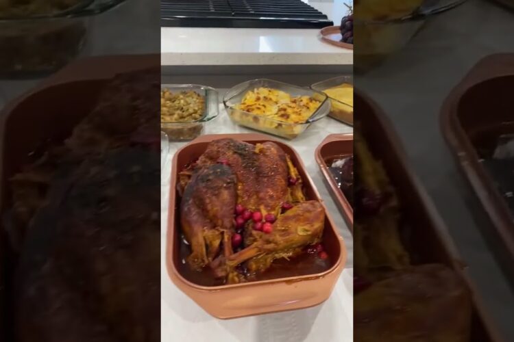 Thanksgiving food table buffet style