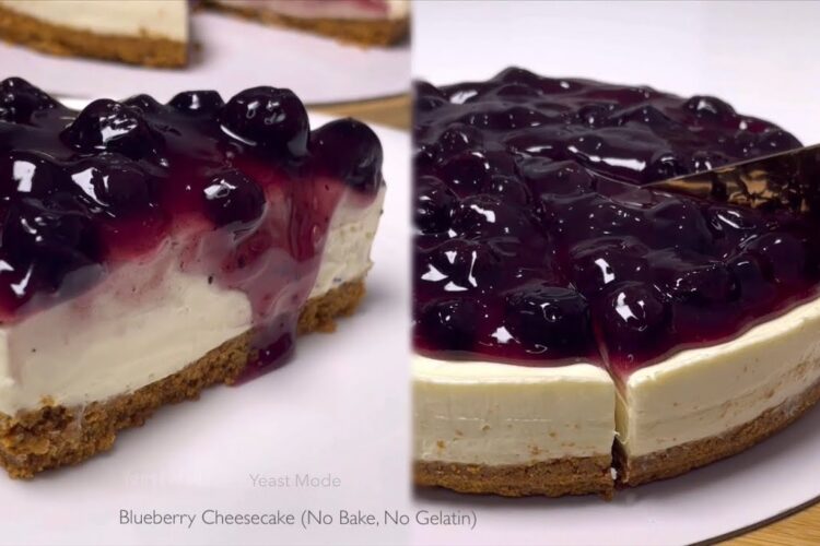 Easy BLUEBERRY CHEESECAKE (No Bake, No Gelatin) Recipe