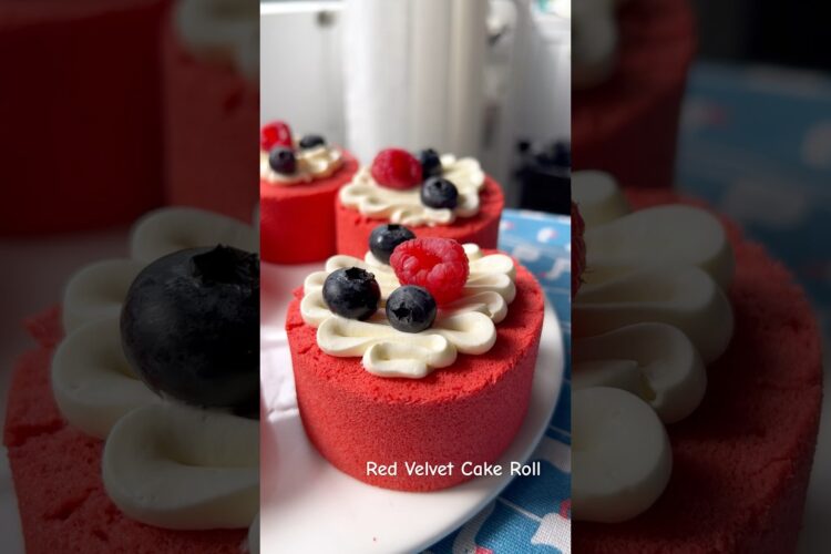 Red Velvet Cake Roll #shorts