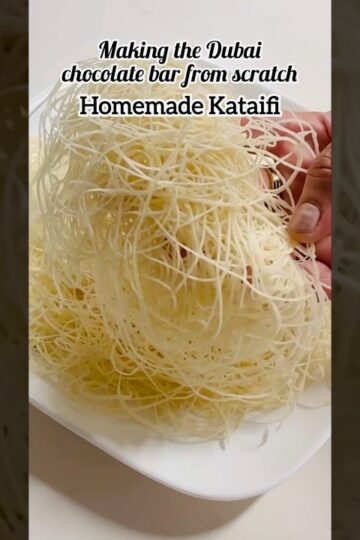 Homemade Kataifi Dough | Kadayif Pastry Recipe | Shredded Phyllo Dough #shorts #kataifi #kadayif