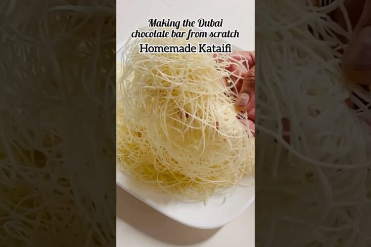 Homemade Kataifi Dough | Kadayif Pastry Recipe | Shredded Phyllo Dough #shorts #kataifi #kadayif