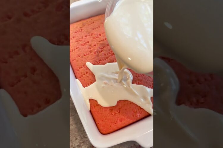 Strawberry Tres Leches Recipe #shorts #dessert