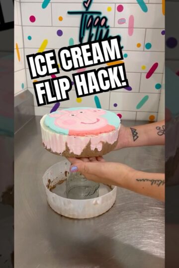 ICE CREAM CAKE FLIP HACK!
