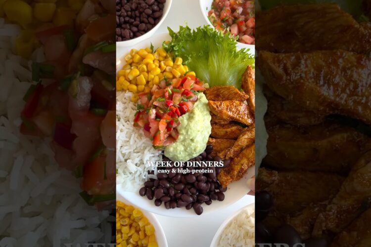 Week of Easy & High-protein Dinners😍Link to the recipes⬆️ #healthymeals #highprotein #dinnerideas