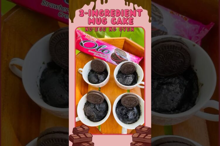 3 Ingredient  Mug Cake🍫🤤 | No Egg, No Oven | Easy Olo Biscuit Mug Cake recipe #shorts #mugcake
