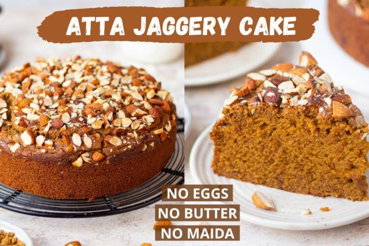 Eggless Atta Cake With Jaggery | No White Sugar, No Egg, No Butter, No Maida | Whole Wheat Cake