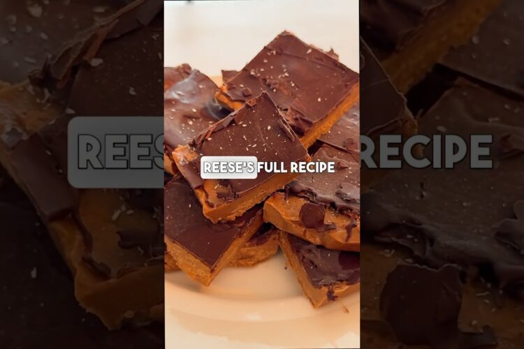 Reese’s Protein Bars! #recipe #proteinbars #healthysnacks #protein #chocolate #reeses #snacks #yummy