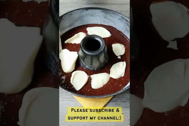 Chocolate Bundt Cake with Cheesecake Filling Topped with Dark Chocolate Ganache  #shorts #cake