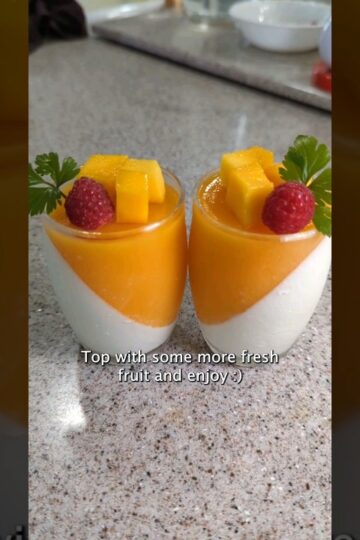 🥭 Mango Panna Cotta 🤍 #dessert #recipe #mango