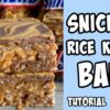 How to make Snickers Rice Krispie Bars! tutorial #Shorts