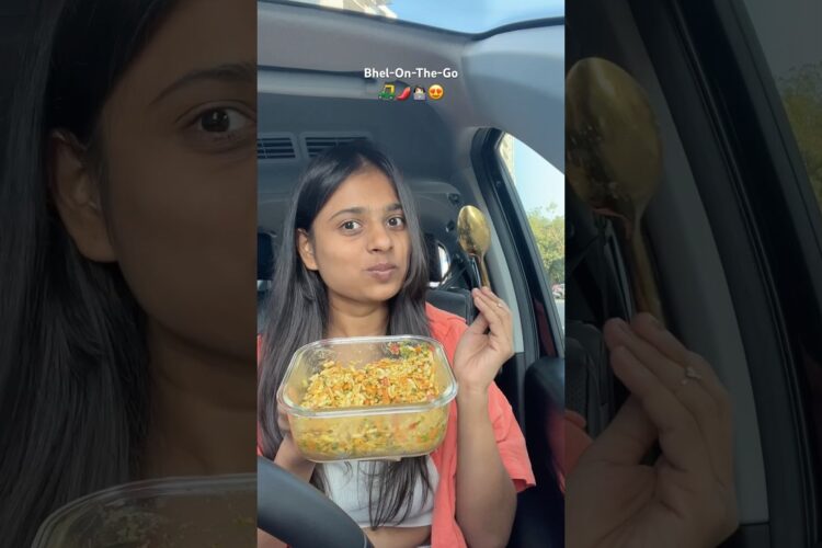 🚗 Ep. 10 of Meals On The Go - Make Bhel anytime, anywhere in just 2 minutes with this simple hack😍
